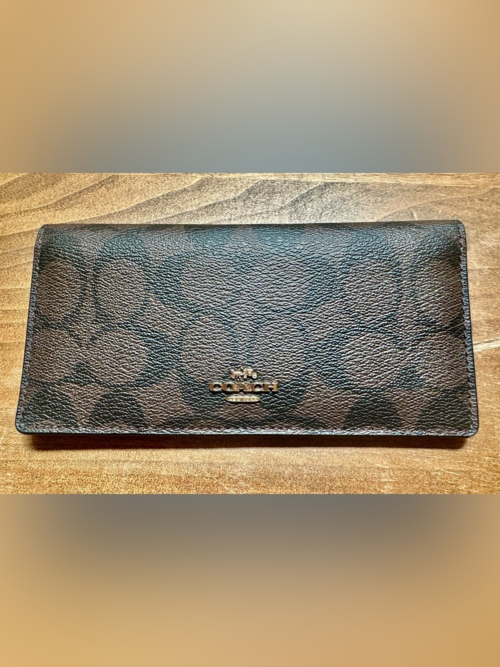 Coach checkbook/credit card holder black and brown